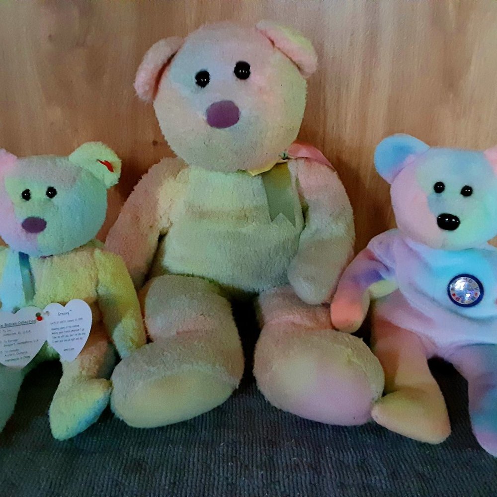 Ty "Groovy" &  "Birthday" Original Beanie Baby & Buddy Set